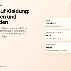Tipps zur Entfernung und Vermeidung von Pilling auf Kleidung aus Acryl, Polyester-Baumwolle und Merinowolle.