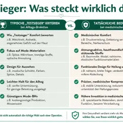 Vergleich von Alltags-Bralettes und medizinischen BHs: Atmungsaktive, hautfreundliche Stoffe wie Baumwolle sind wichtig für medizinische BHs.