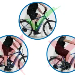 Falsche Sitzpositionen beim Radfahren: Sattel zu hoch oder zu tief. Die obere Abbildung zeigt die korrekte Einstellung.
