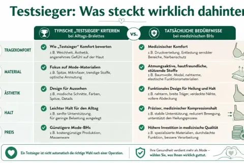 Vergleich von Alltags-Bralettes und medizinischen BHs: Atmungsaktive, hautfreundliche Stoffe wie Baumwolle sind wichtig für medizinische BHs.
