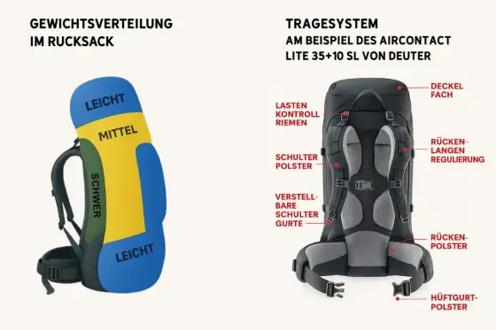 Wanderrucksack richtig packen - so bleibt er bequem