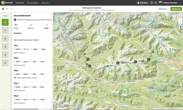 Kärntner Durchquerung: 5 Tage, 62,7 km, 3850 m Höhenmeter. Eine spannende Reise auf einsamen Pfaden, die zu den schönsten weitwanderwege europa zählt.